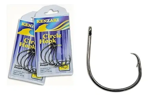 Anzol Kenzaki Circle Hook Aço Carbono Preto