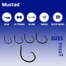 Mustad Demon Perfect In-Line Circle 3X Strong 2X Short Shank