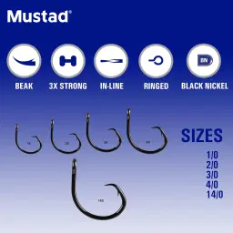 Mustad Demon Perfect In-Line Circle 3X Strong 2X Short Shank