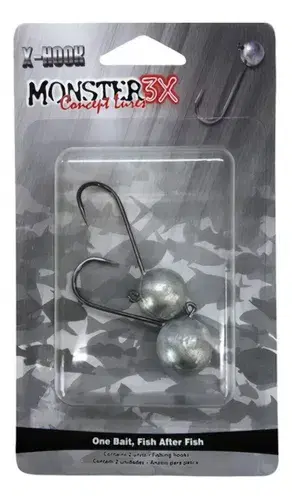 Monster 3X Jighead X-Hook 6/0 9g (2 unidades)