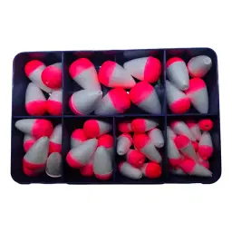 Genérica Kit Premium 50 Boias Isopor + Estojo Organizador