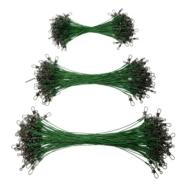 Genérica Kit 60 Chicotes Encastoados de Aço Leader Anti Mordida com Snap