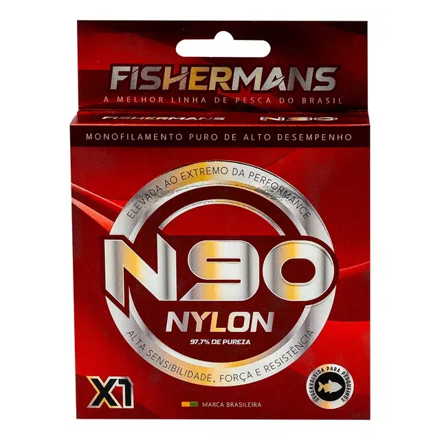 Carretel de linha monofilamento Fishermans N90 X1 vermelha