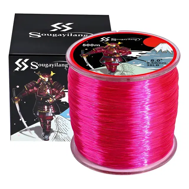 Carretel de linha monofilamento Sougayilang Nylon 500m rosa