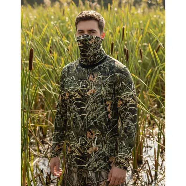 Kit camisa de pesca caçador com bandana e proteção UV50+