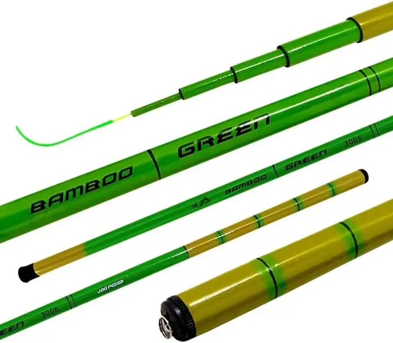 Foto da Vara Jaú Pesca Bamboo Strong Green telescópica