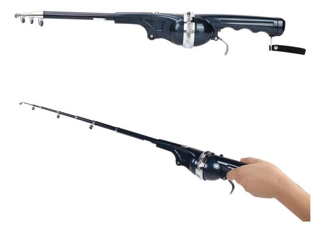 X&W Telescópica Dobrável Portátil com Linha