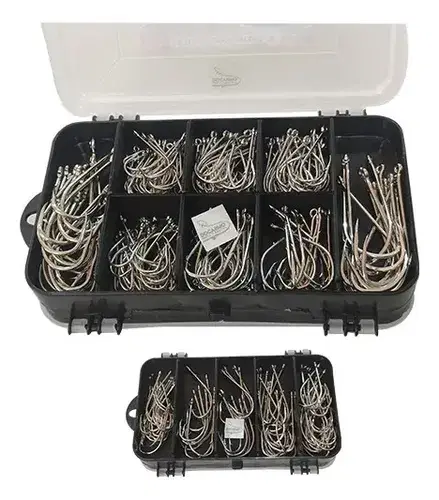 Kit Marine Sports com 200 anzóis grandes tamanhos 1/0 a 7/0