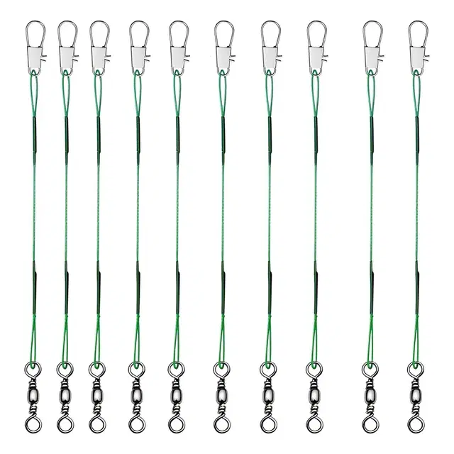 Genérica Cabo de Aço Flexível 10 peças com Snap e Girador 15cm