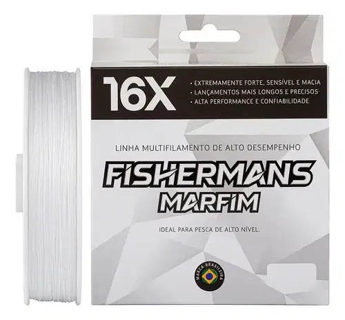 Carretel de linha multifilamento Fishermans Marfim 16 Fios cor marfim