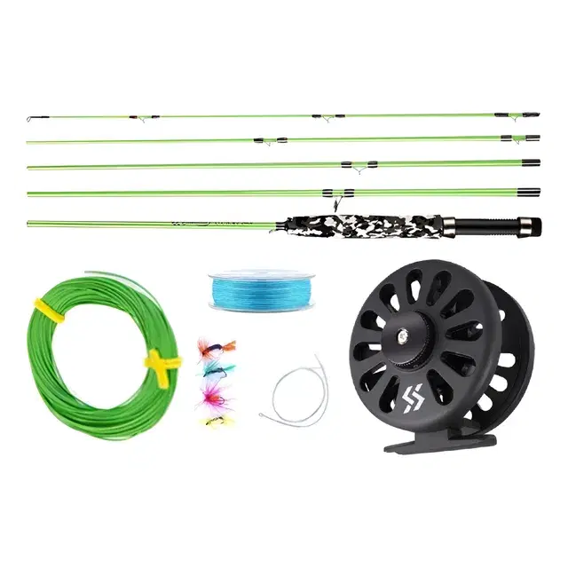 Foto do Sougayilang Kit Fly Fishing #5 com vara, carretilha, linha e moscas