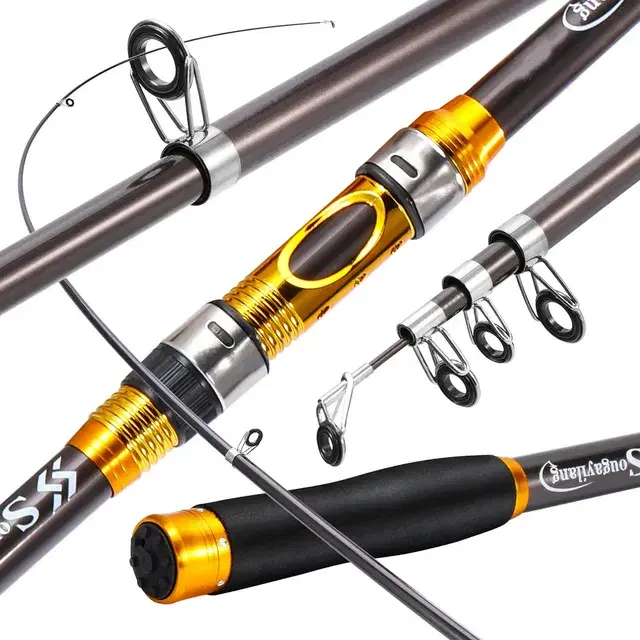 Sougayilang Carbono Telescópica 2,10m 5-12lbs Dourada