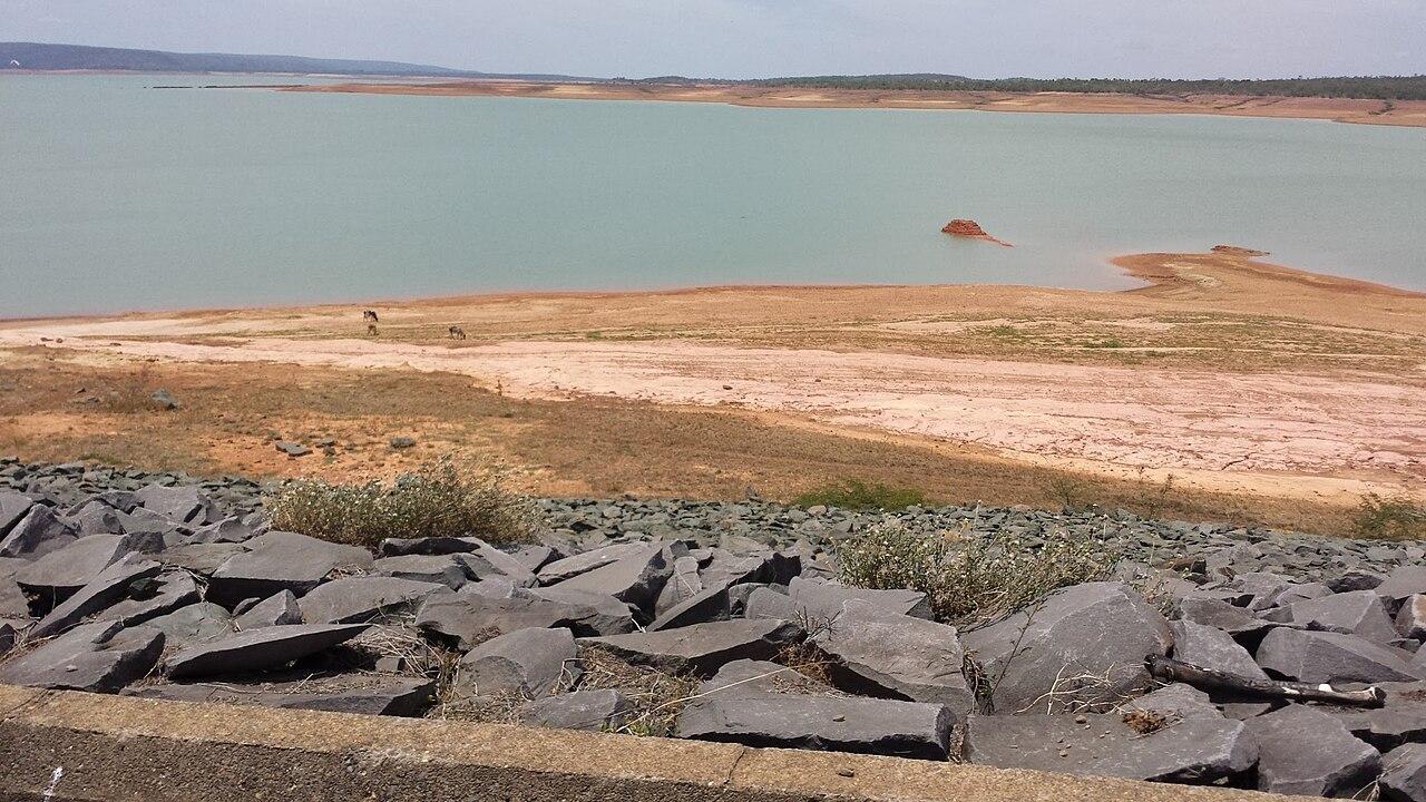 Pastagem seca à beira da Represa de Três Marias